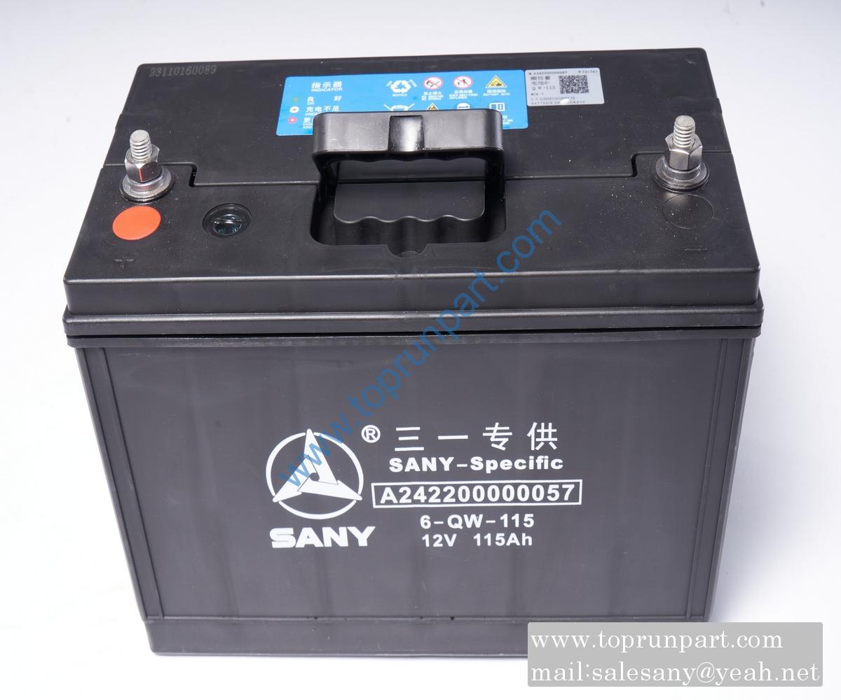 A242200000057 Battery 6-QW-115 SANY PARTS