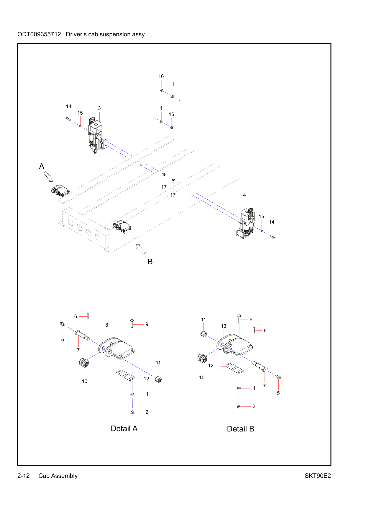 Driver’s cab suspension assy