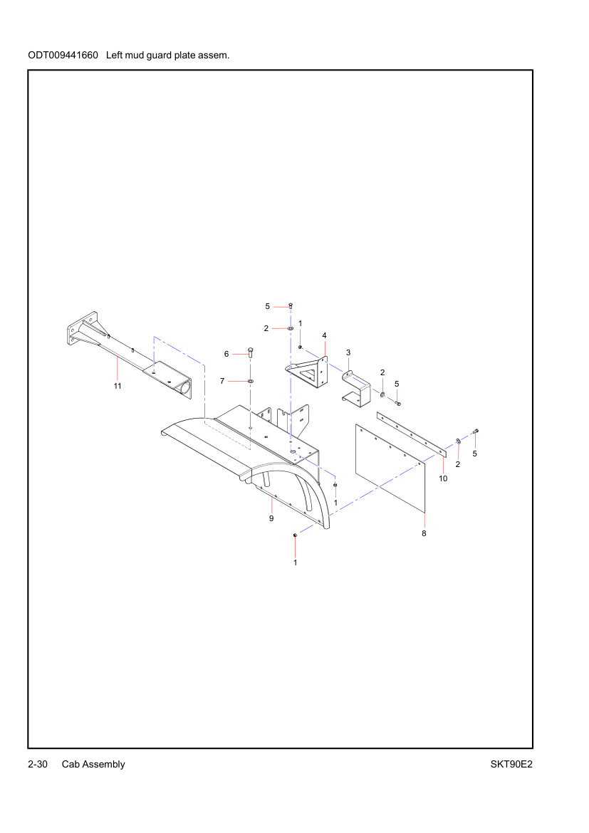 Left mud guard plate assem.