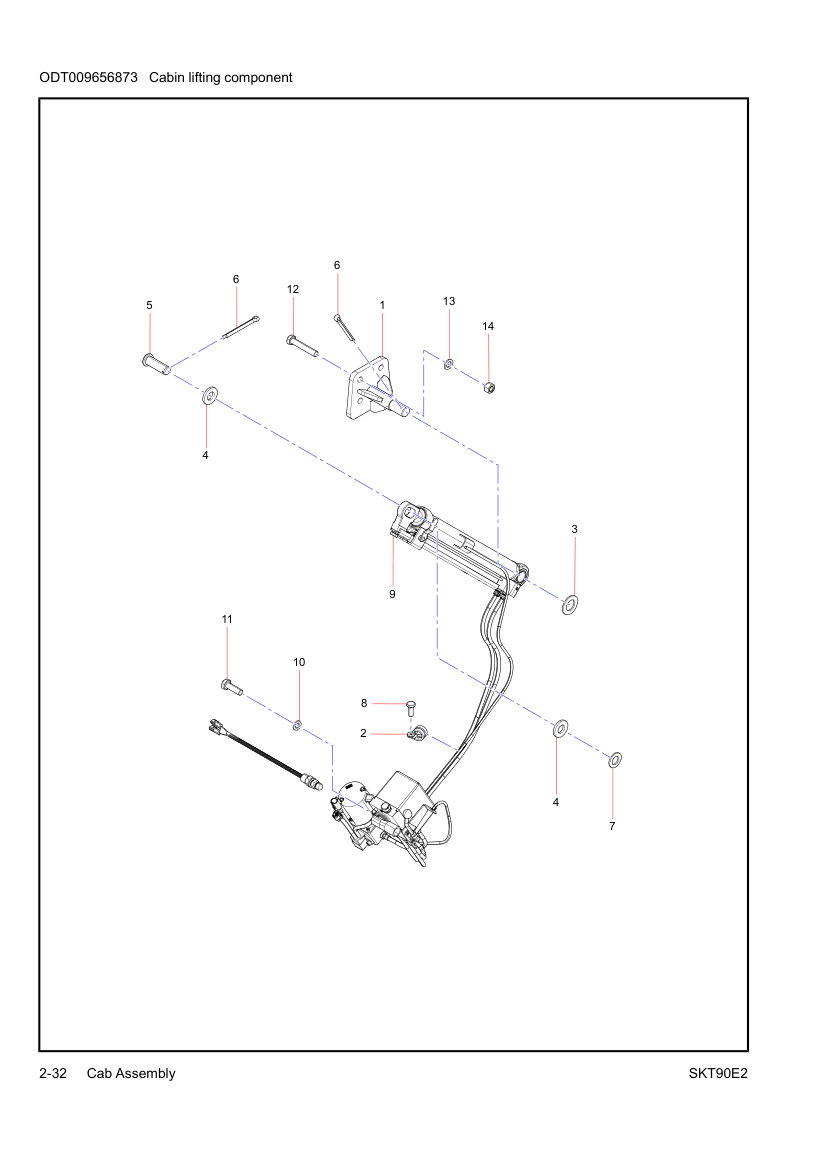 Cabin lifting component