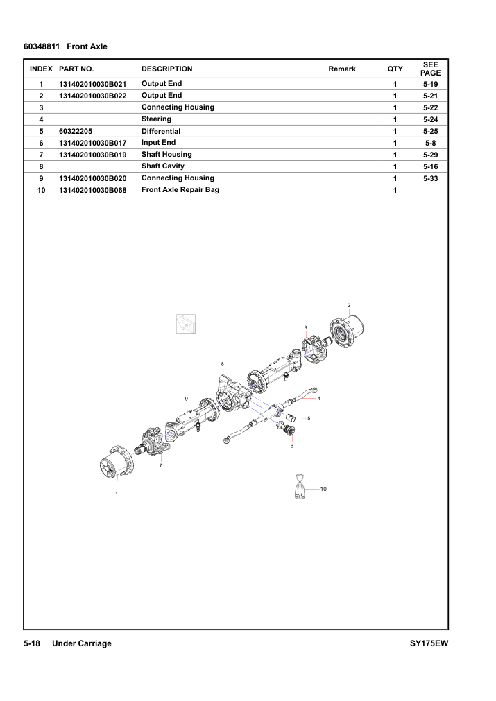 60348811 Front Axle