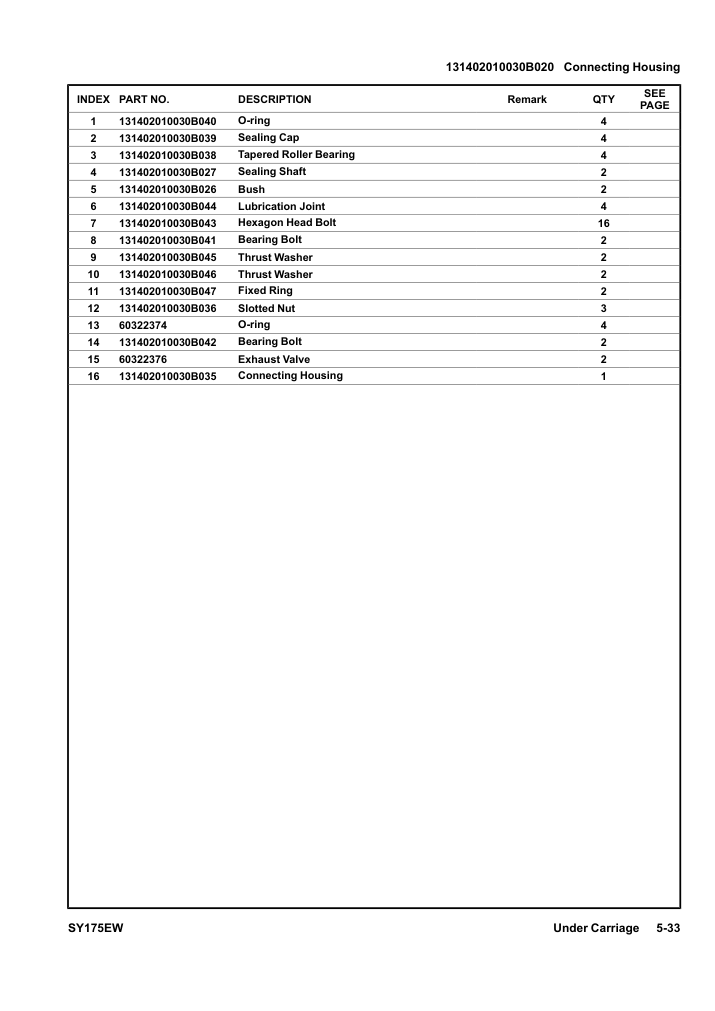 131402010030B020 Connecting Housing