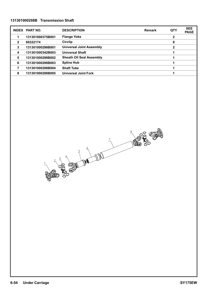 131301000298B Transmission Shaft