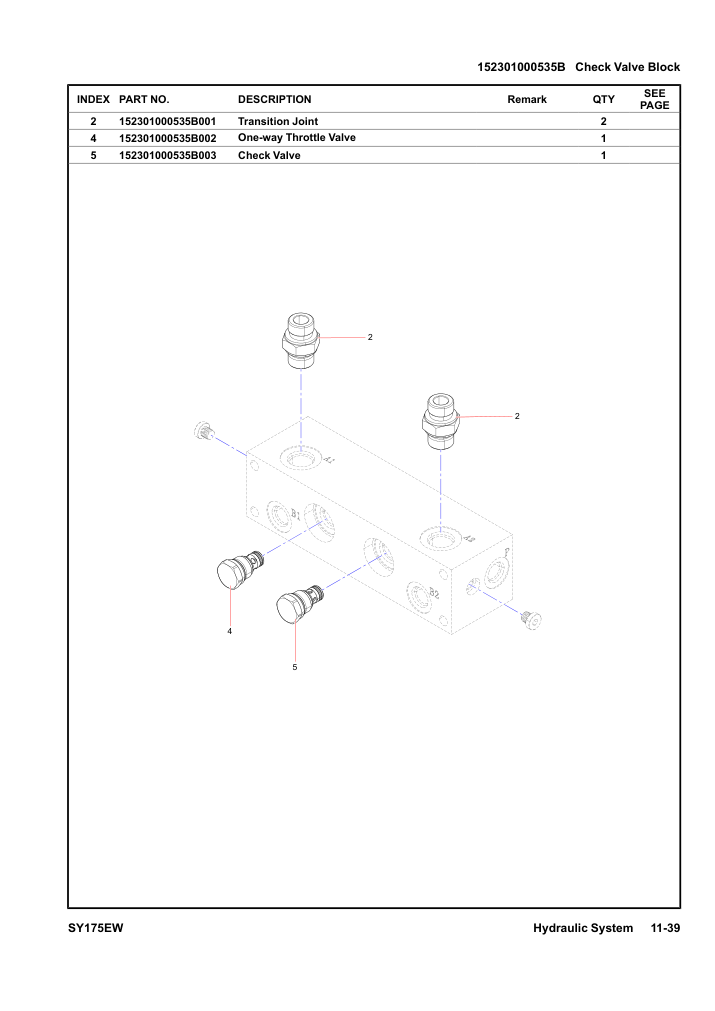 152301000535B Check Valve Block