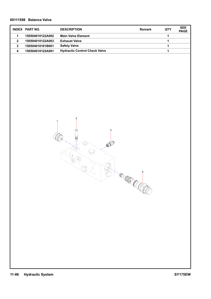 60111598 Balance Valve