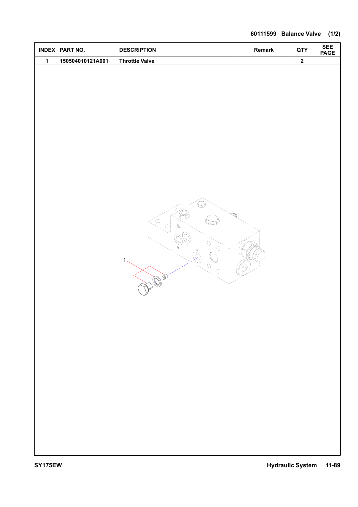 60111599 Balance Valve