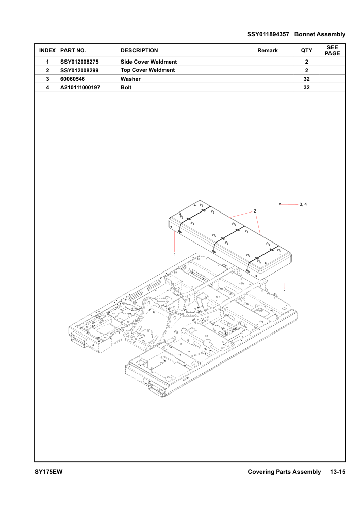 SSY011894357 Bonnet Assembly