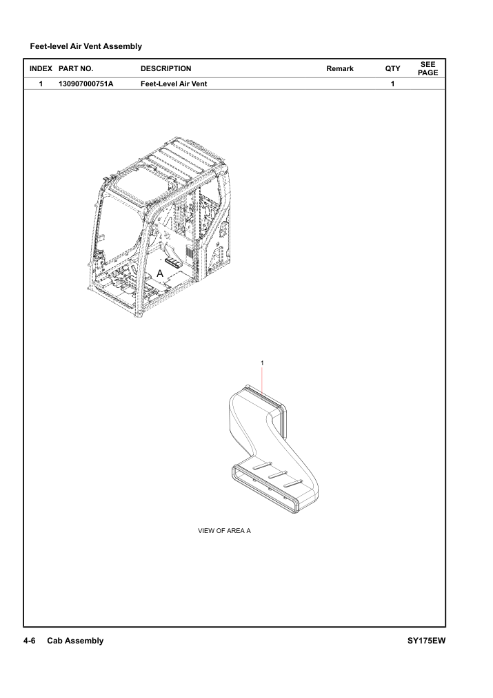 Feet-level Air Vent Assembly
