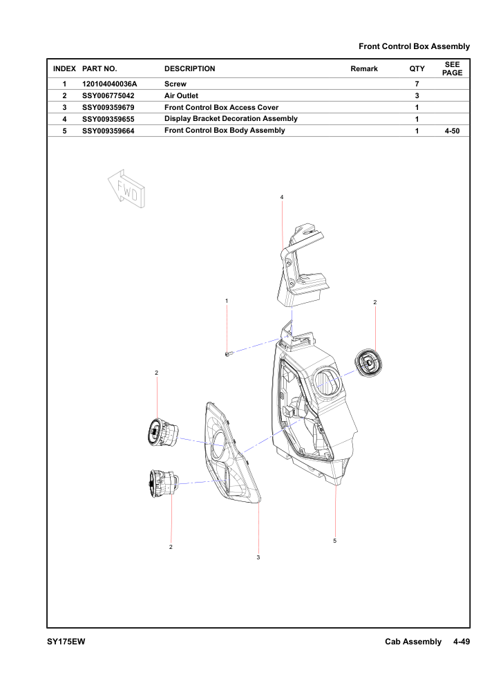 Front Control Box Assembly