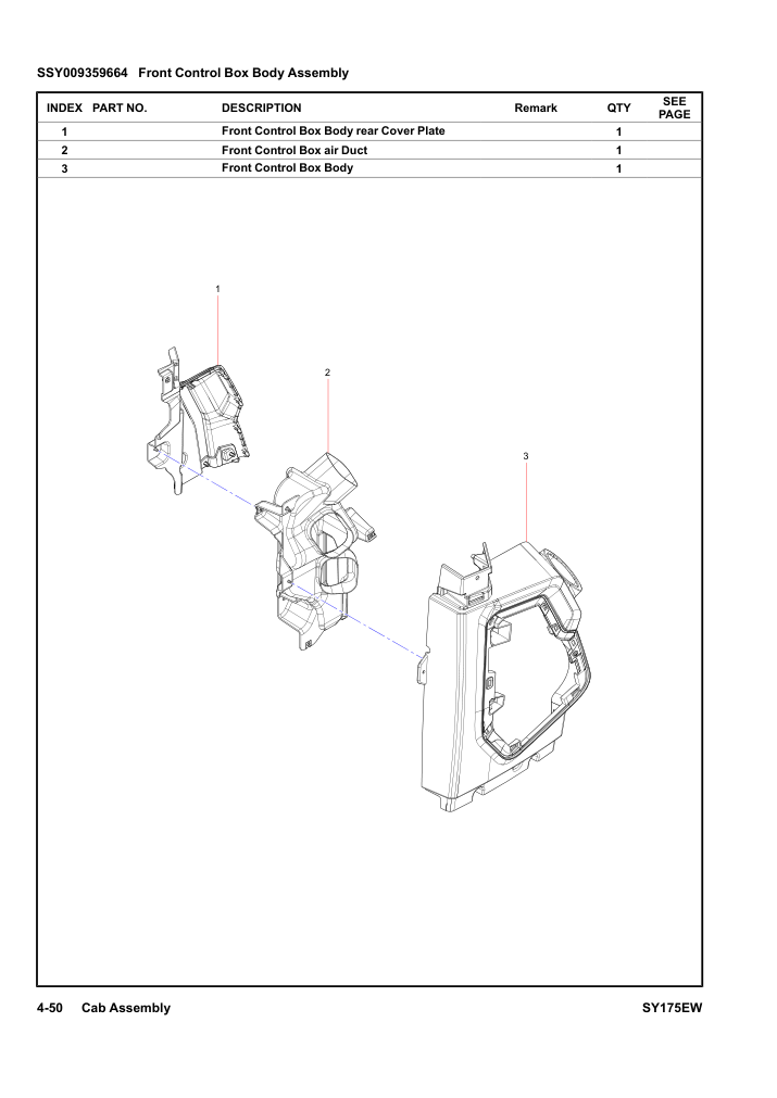 SSY009359664 Front Control Box Body Assembly
