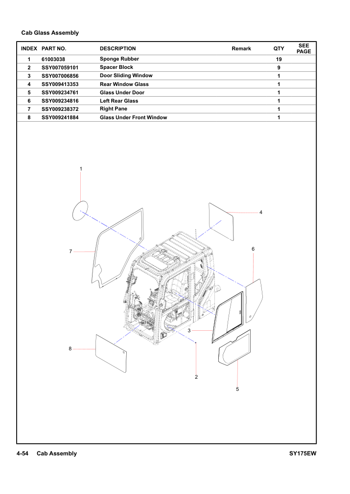 Cab Glass Assembly