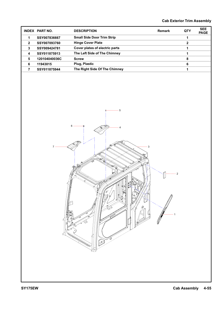 Cab Exterior Trim Assembly